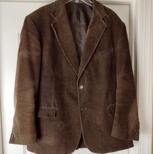 Croft & Barrow Brown Corduroy Suit Blazer Sport Coat Sz 44L